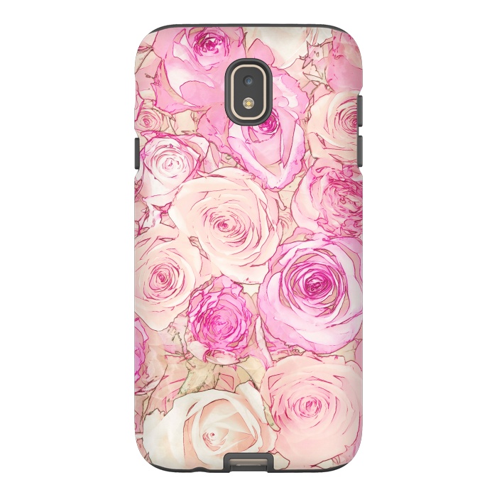 Galaxy J7 StrongFit Pastel Rose Pattern by Andrea Haase