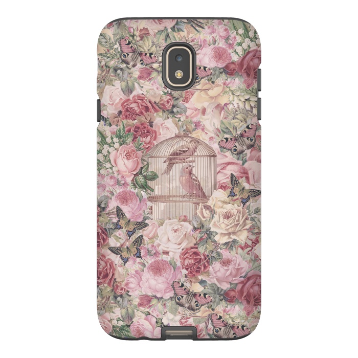 Galaxy J7 StrongFit Nostalgic Flowers With Birdcage by Andrea Haase