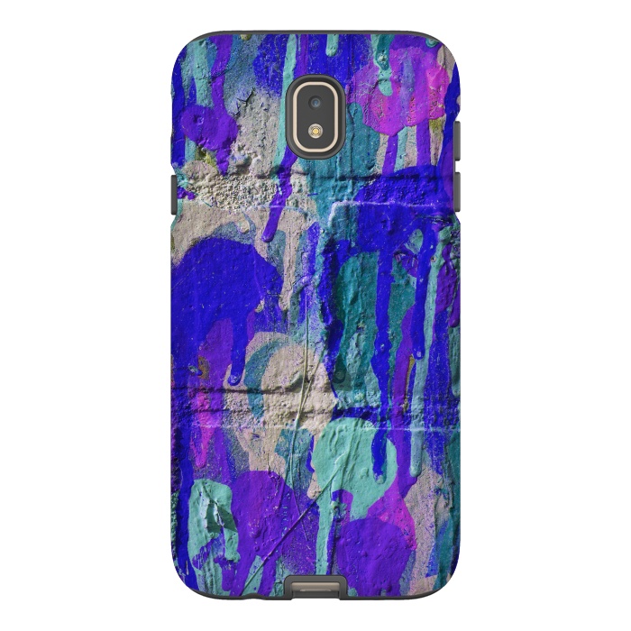 Galaxy J7 StrongFit Blue And Purple Spray Paint Wall by Andrea Haase