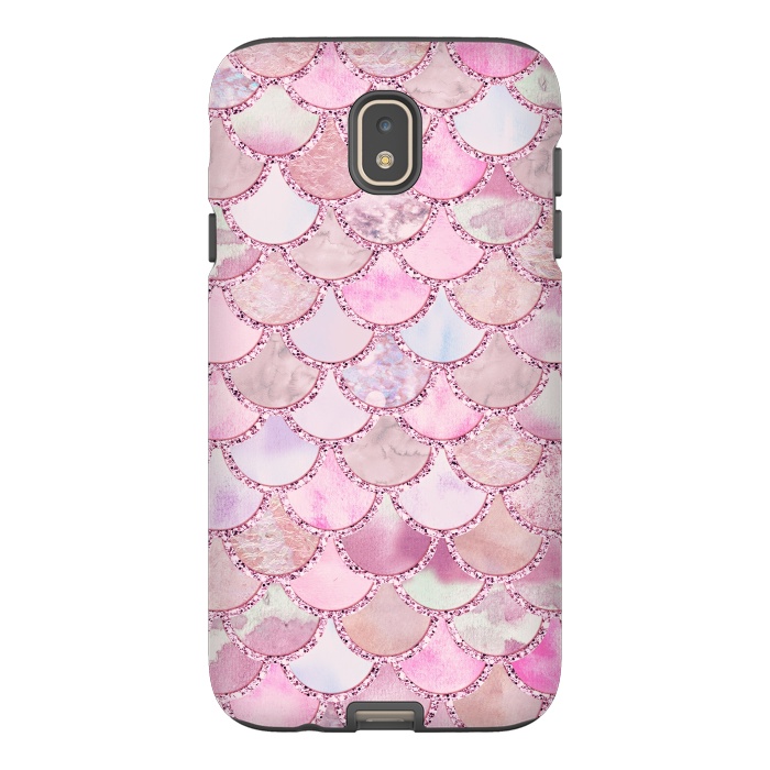 Galaxy J7 StrongFit Pretty pink and pastel Mermaid Scales  by  Utart