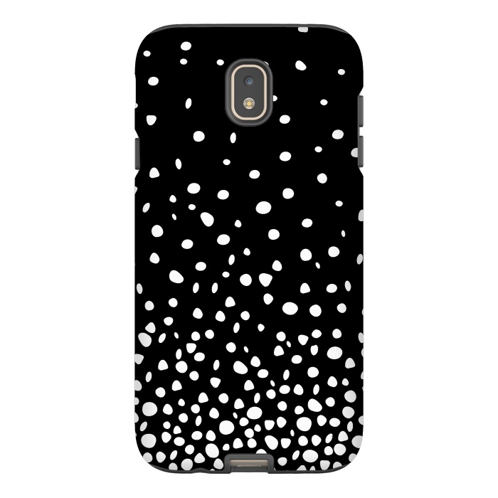 Galaxy J7 StrongFit White on Black Polka Dot Dance by DaDo ART