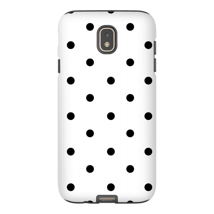 Galaxy J7 StrongFit Simply black polka dots on white  by DaDo ART