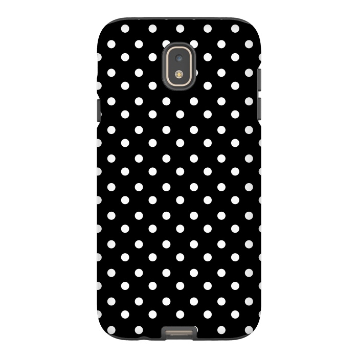 Galaxy J7 StrongFit Cute little white polka dots on black by DaDo ART
