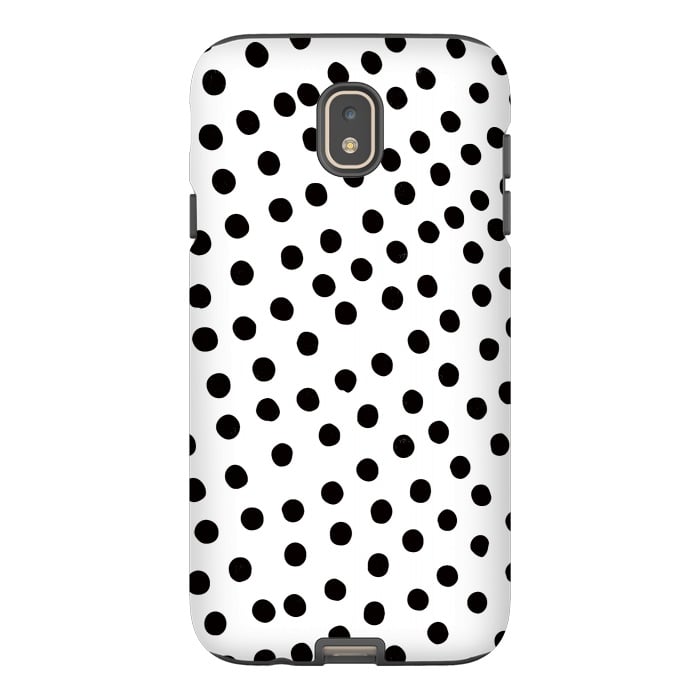 Galaxy J7 StrongFit Drunk black polka dots on white by DaDo ART