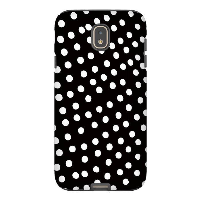 Galaxy J7 StrongFit Drunk little white polka dots on black  by DaDo ART