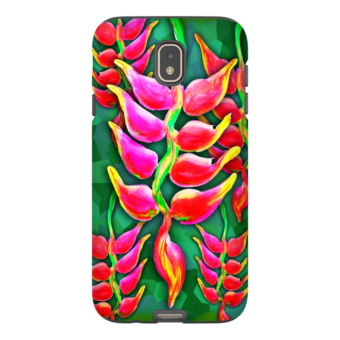 Galaxy J7 StrongFit Exotic Flowers Heliconia Pendula Bright Red  by BluedarkArt