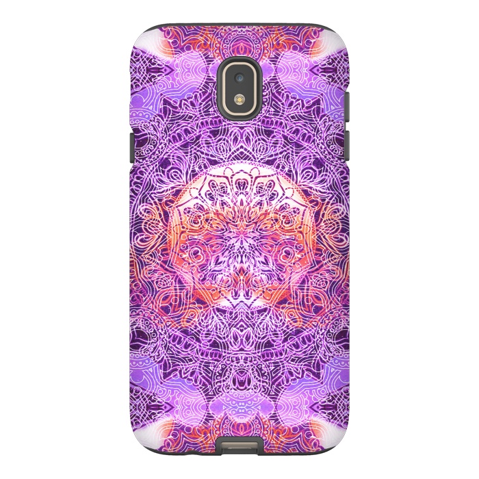 Galaxy J7 StrongFit Purple orange hippy mandala by Oana 