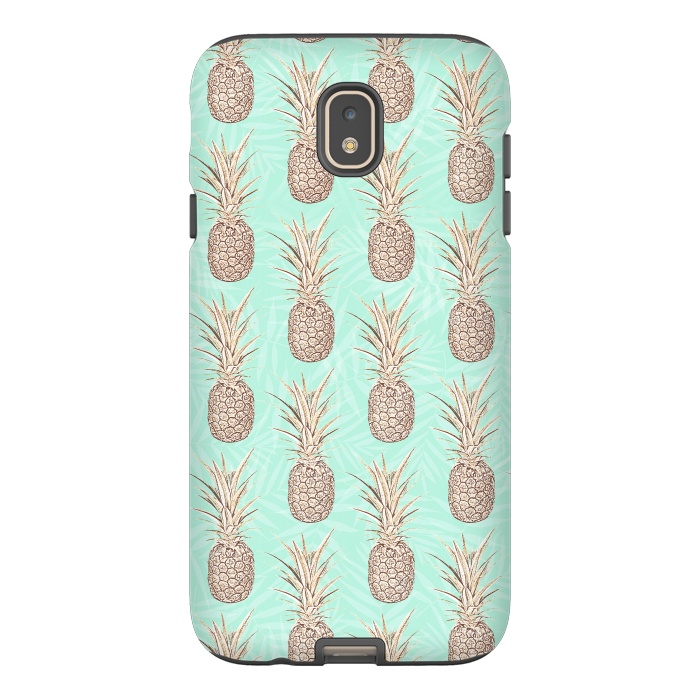 Galaxy J7 StrongFit Golden and mint pineapples pattern by InovArts