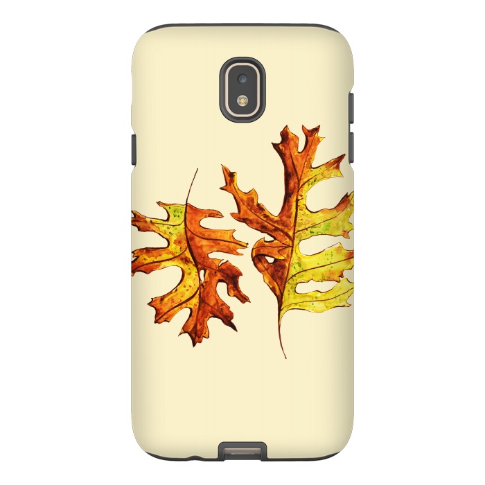 Galaxy J7 StrongFit Ink Watercolor Painted Autumn Leaves Nature Lover by Boriana Giormova