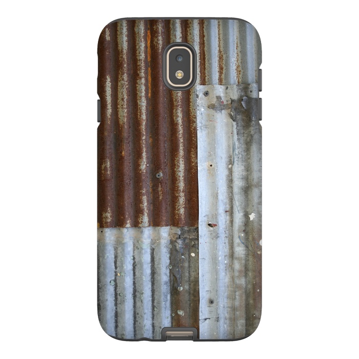 Galaxy J7 StrongFit Rusty Corrugated Metal Patches 2 by Andrea Haase