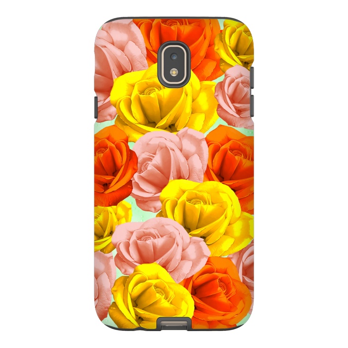 Galaxy J7 StrongFit Roses Pastel Colors Floral Collage by BluedarkArt
