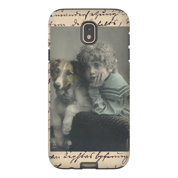 Galaxy J7 StrongFit Vintage Boy With Dog by Andrea Haase