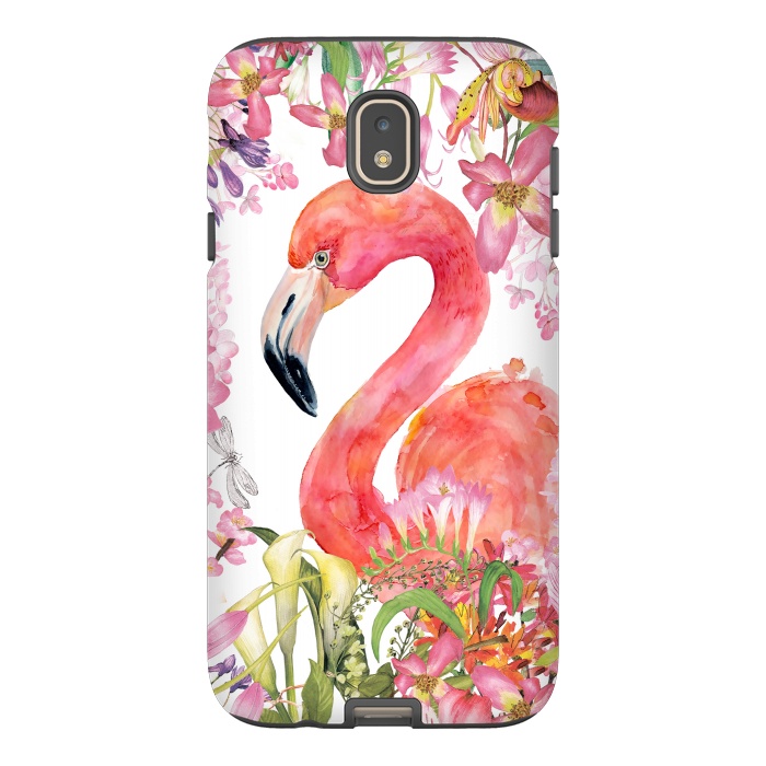 Galaxy J7 StrongFit Flamingo in Flower Jungle by  Utart