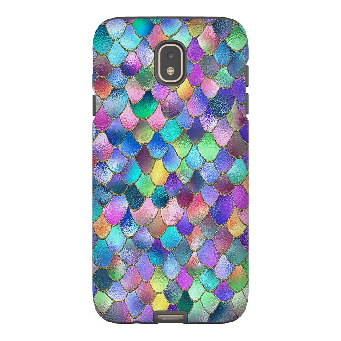 Galaxy J7 StrongFit Colorful Carnival Wonky Metal Mermaid Scales by  Utart