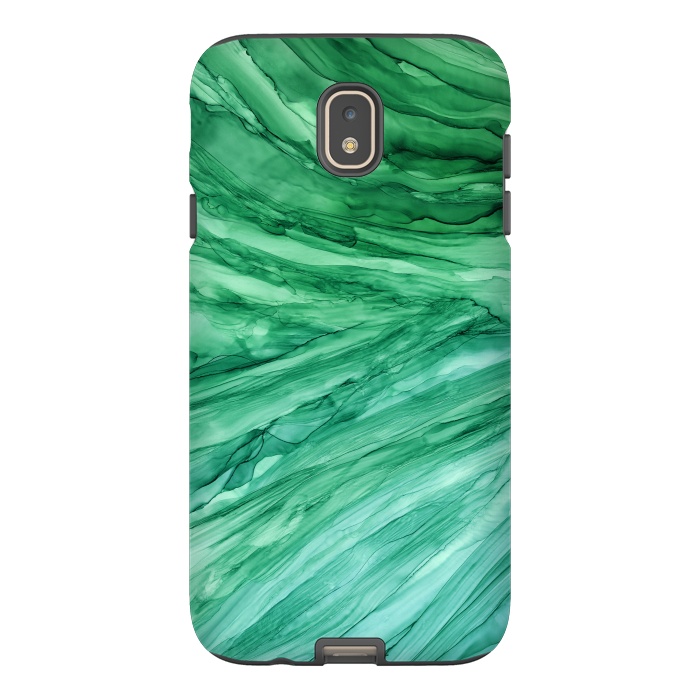 Galaxy J7 StrongFit Emerald Green Marble by Becky Starsmore