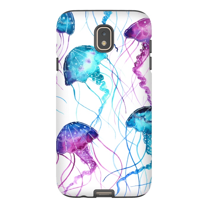 Galaxy J7 StrongFit Watercolor Jellyfish Print by Becky Starsmore