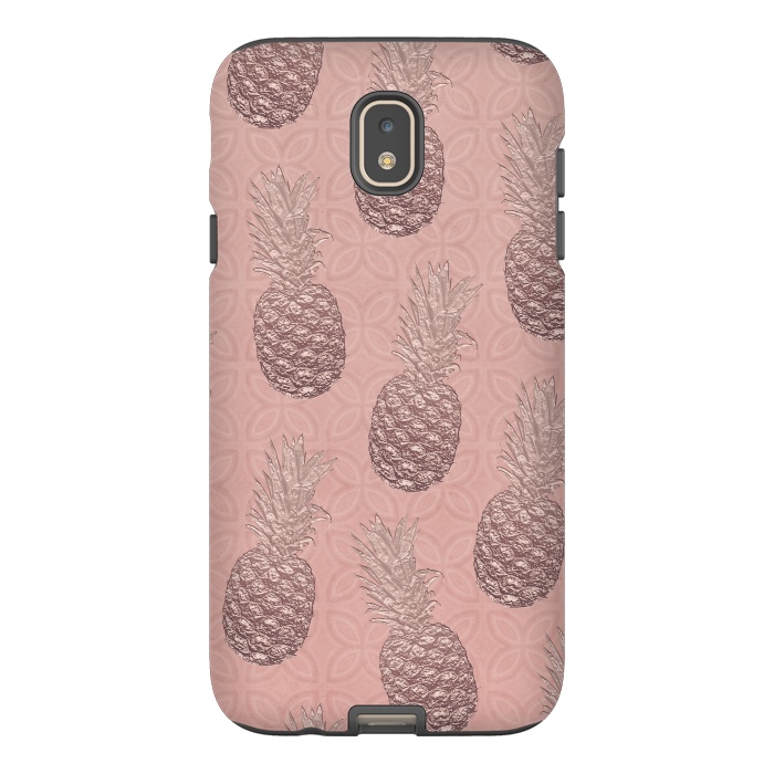 Galaxy J7 StrongFit Shiny Pink Pineapple by Andrea Haase
