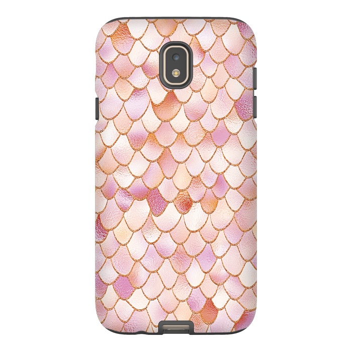 Galaxy J7 StrongFit Wonky Rose Gold Mermaid Scales by  Utart