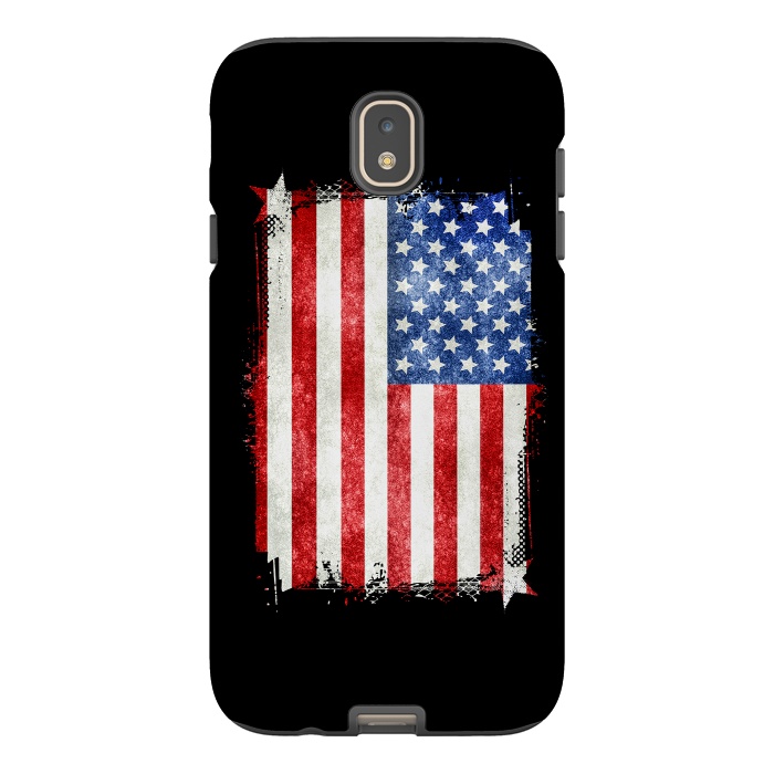 Galaxy J7 StrongFit American Flag Grunge Style by Andrea Haase