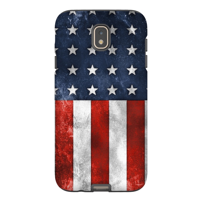 Galaxy J7 StrongFit Grunge Style American Flag by Andrea Haase