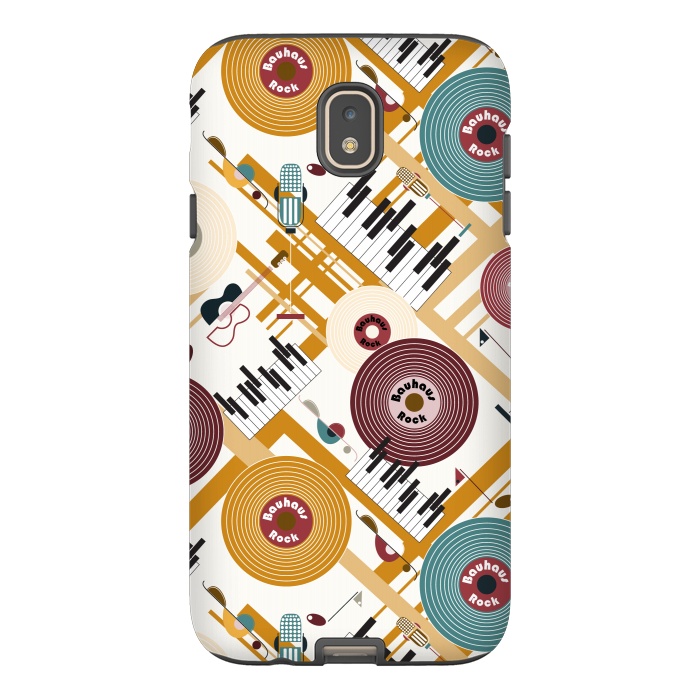 Galaxy J7 StrongFit Bauhaus Rock - Mustard and Burgundy by Paula Ohreen