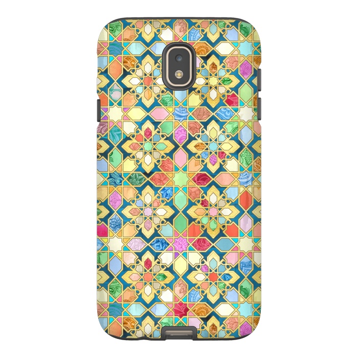 Galaxy J7 StrongFit Gilded Moroccan Mosaic Tiles by Micklyn Le Feuvre