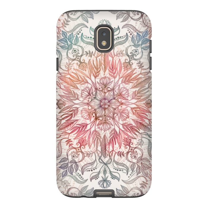 Galaxy J7 StrongFit Autumn Spice Mandala in Coral and Cream by Micklyn Le Feuvre