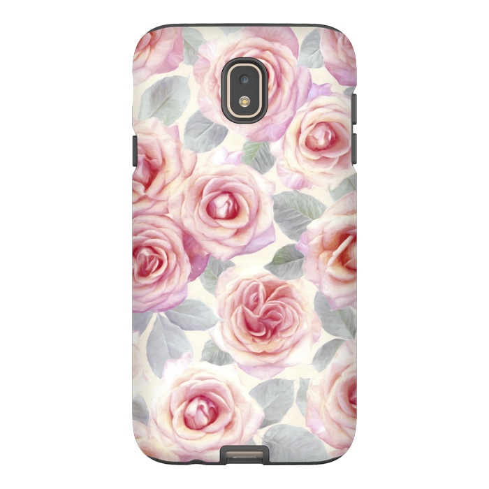 Galaxy J7 StrongFit Painted Pink and Mauve Roses by Micklyn Le Feuvre
