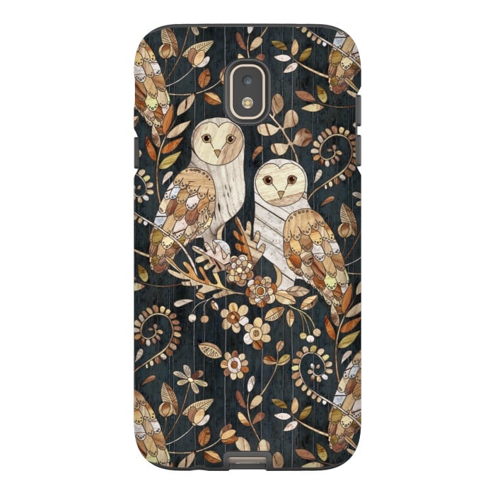 Galaxy J7 StrongFit Wooden Wonderland Barn Owl Collage by Micklyn Le Feuvre