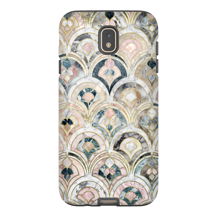 Galaxy J7 StrongFit Art Deco Marble Tiles in Soft Pastels by Micklyn Le Feuvre