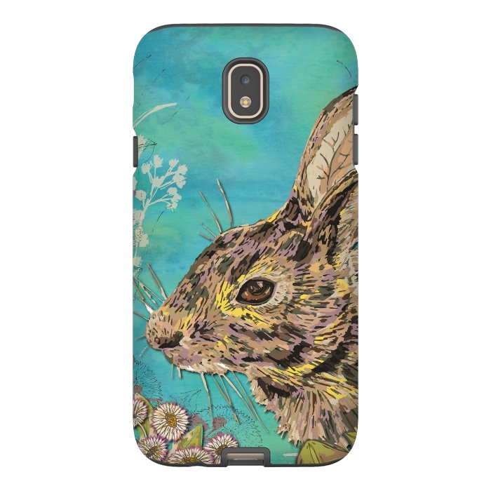 Galaxy J7 StrongFit Rabbit and Daisies by Lotti Brown