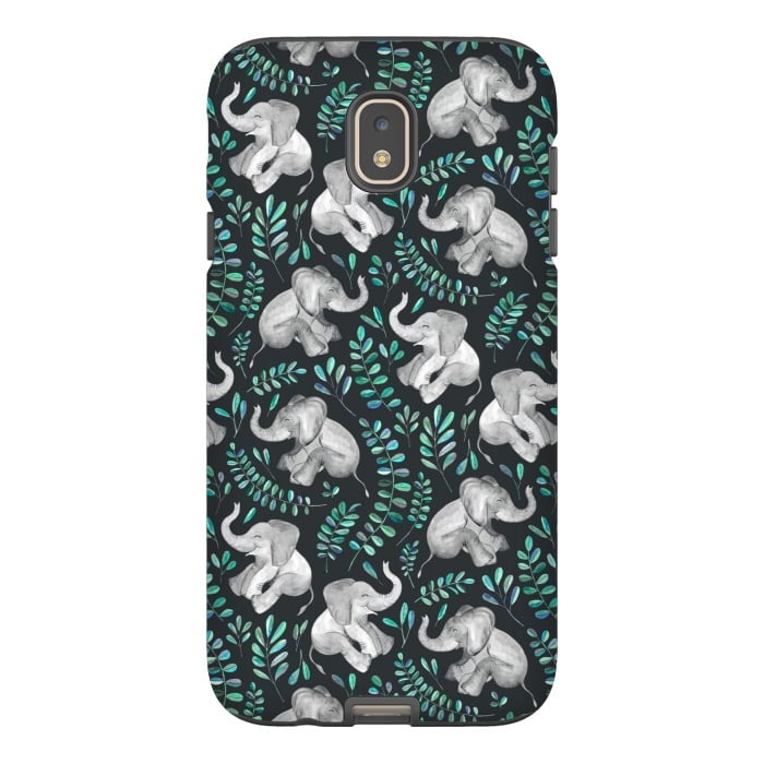 Galaxy J7 StrongFit Laughing Baby Elephants by Micklyn Le Feuvre