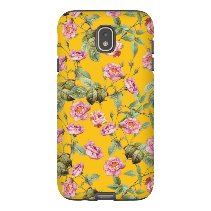 Galaxy J7 StrongFit Pink Roses on Yellow by  Utart
