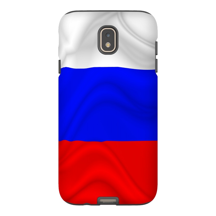 Galaxy J7 StrongFit Russia Waving Flag Digital Silk Satin Fabric by BluedarkArt