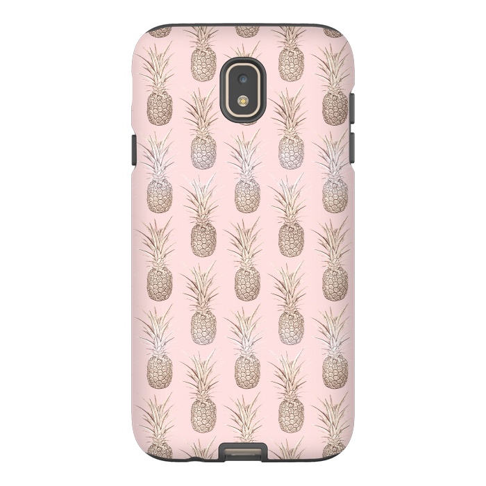 Galaxy J7 StrongFit Golden and blush pineapples pattern by InovArts