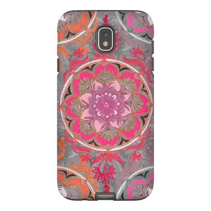 Galaxy J7 StrongFit Hot Pink, Magenta and Orange Super Boho Medallions by Micklyn Le Feuvre