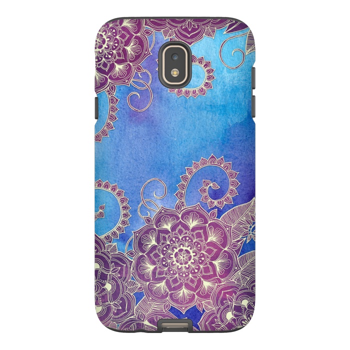 Galaxy J7 StrongFit Magnolia & Magenta Floral on Watercolor by Micklyn Le Feuvre