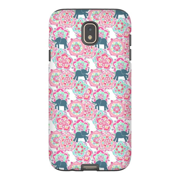 Galaxy J7 StrongFit Tiny Elephants in Fields of Flowers by Micklyn Le Feuvre