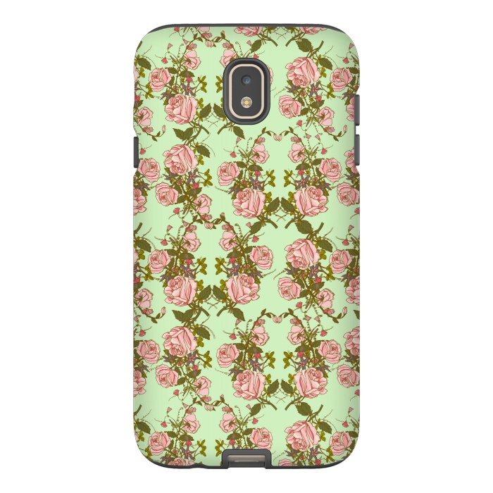 Galaxy J7 StrongFit Vintage Rosy Floral by Quirk It Up