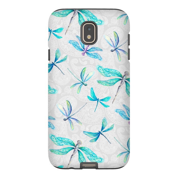 Galaxy J7 StrongFit Dragonflies on Paisley by gingerlique