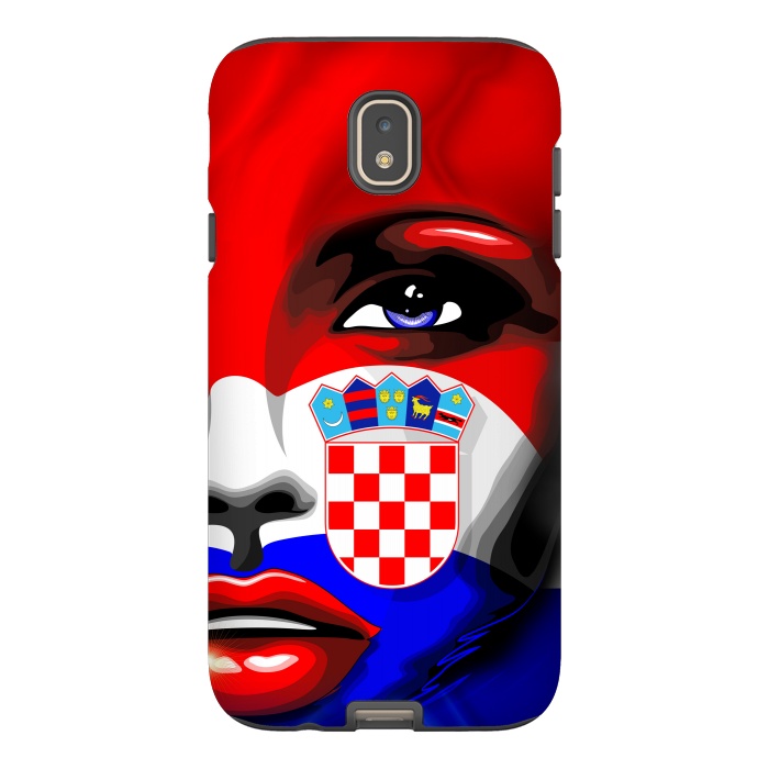Galaxy J7 StrongFit Croatia Flag Beautiful Girl Portrait by BluedarkArt