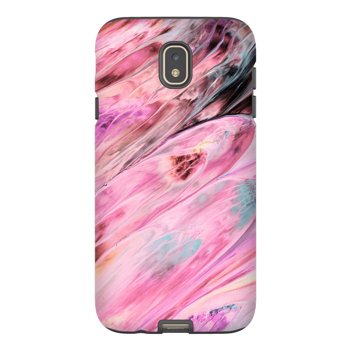 Galaxy J7 StrongFit Pink and Black Ink Marble by  Utart