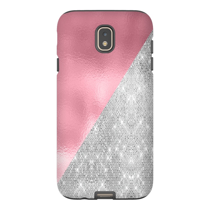 Galaxy J7 StrongFit Pink Silver Glitter  by Alemi