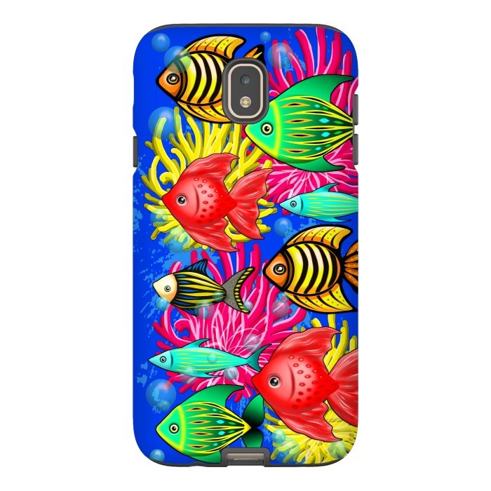 Galaxy J7 StrongFit Fish Cute Colorful Doodles  by BluedarkArt