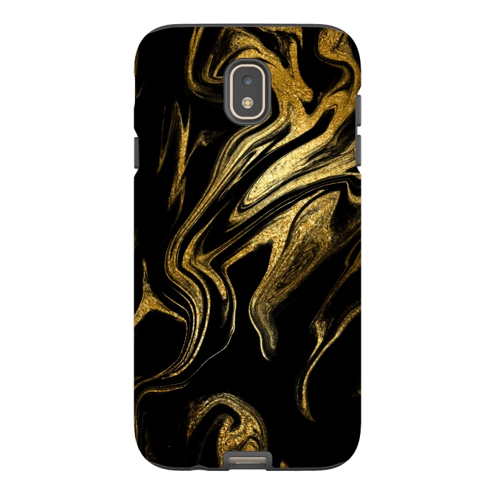Galaxy J7 StrongFit Gold Black Marble  by Alemi