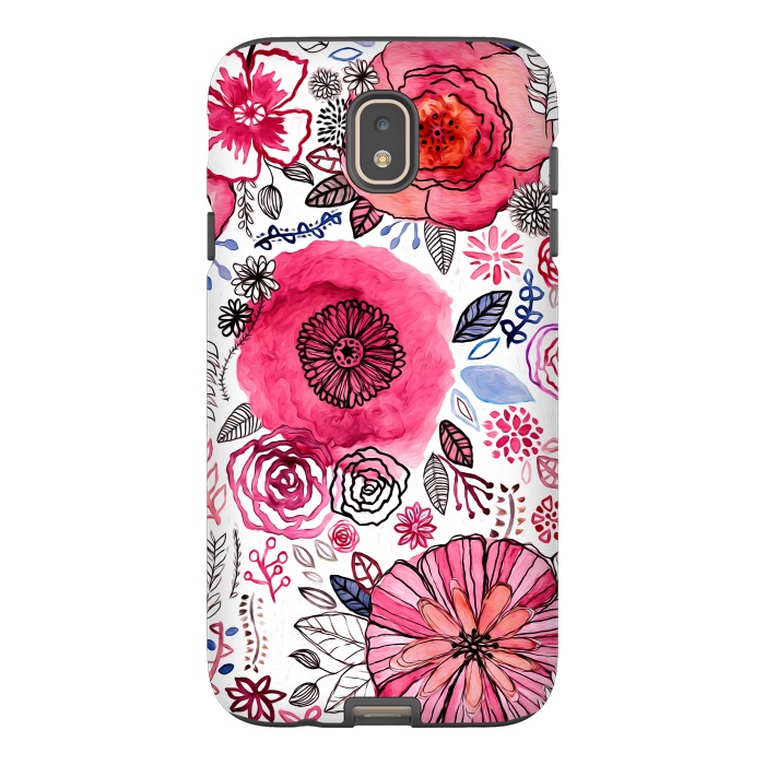 Galaxy J7 StrongFit Pink Floral Mix  by Tigatiga