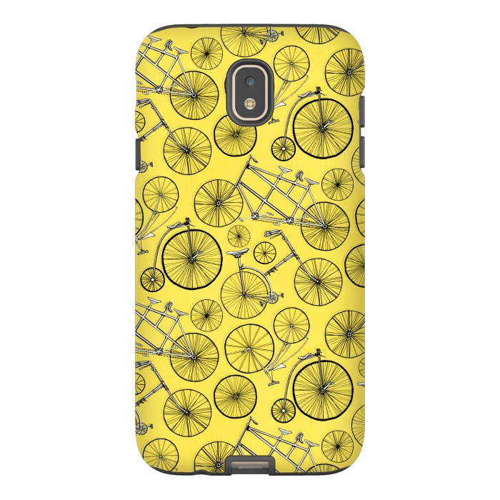 Galaxy J7 StrongFit Vintage Bicycles on Yellow  by Tigatiga