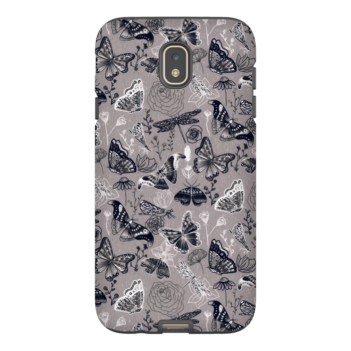 Galaxy J7 StrongFit Grey Butterflies, Dragonflies and Moths  by Tigatiga