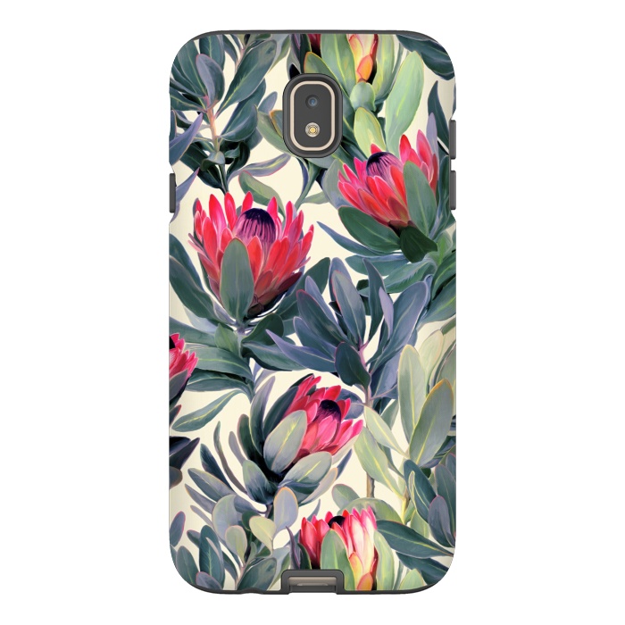 Galaxy J7 StrongFit Painted Protea Pattern by Micklyn Le Feuvre
