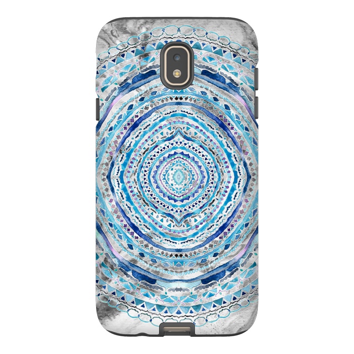 Galaxy J7 StrongFit Blue Marbling Mandala  by Tigatiga